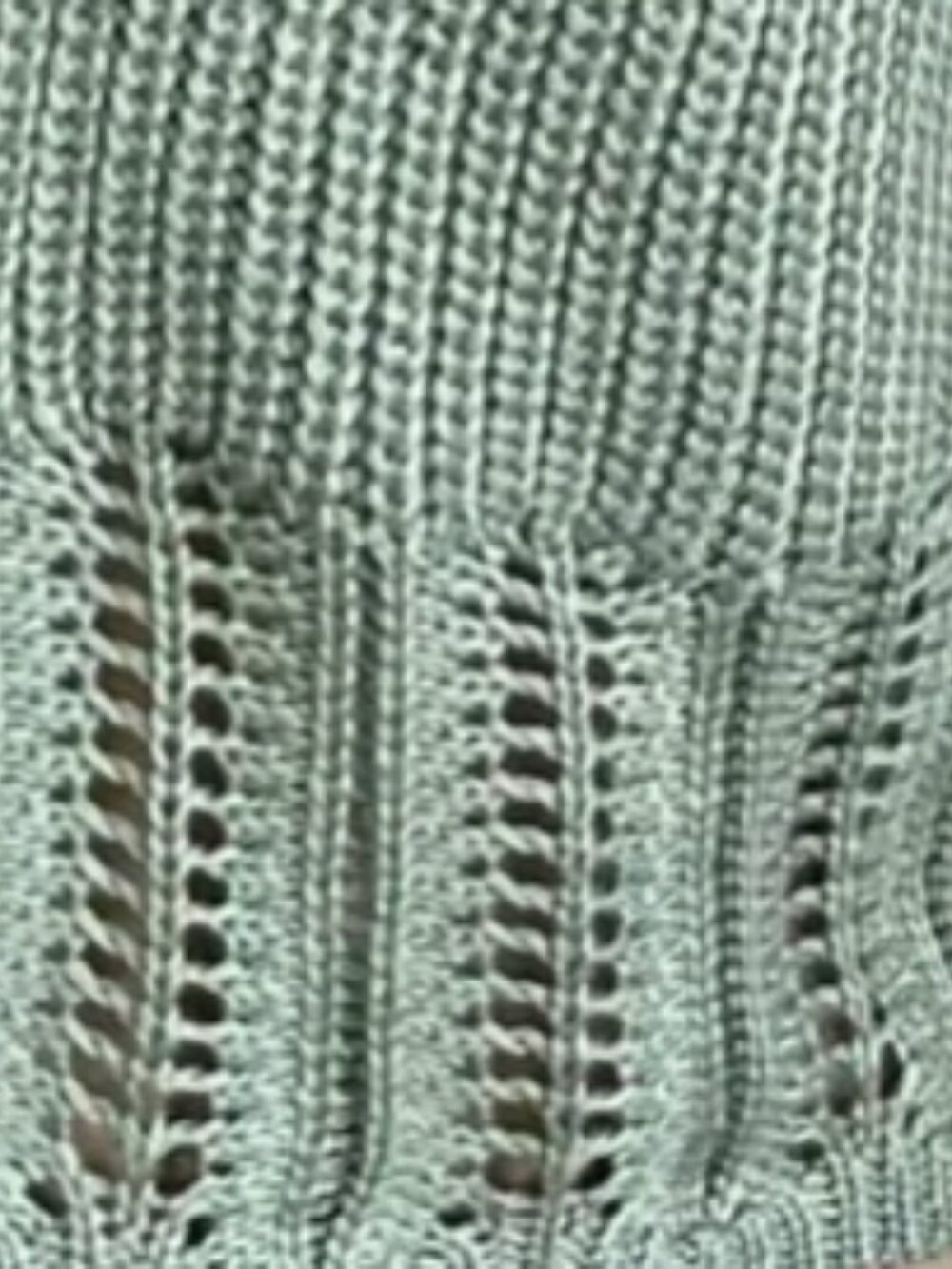 Jolie & Joy By FCT With Love Braided Lace-Up Sweater Crop Top in Sage Green - Picture 5 of 9